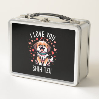 Metal Lunch Box - With Drawing I Love Shih-Tzu