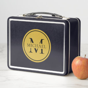 Metal Lunch Box with Personalized Monogram and Nam