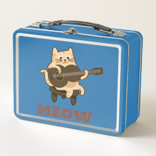 Metal Lunchbox Funny Meow Kitty Lover 