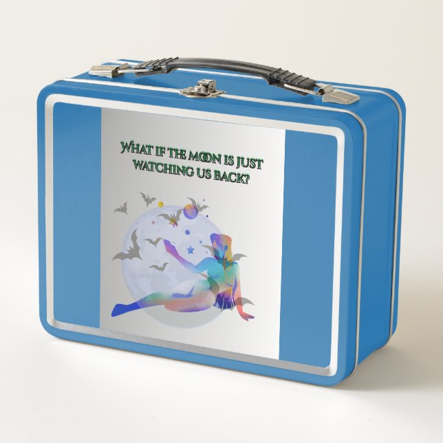 Metal Lunchbox Moon Watching Us Back Fantasy Art  (Front)