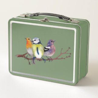 Metal Lunchbox with birds and flowers