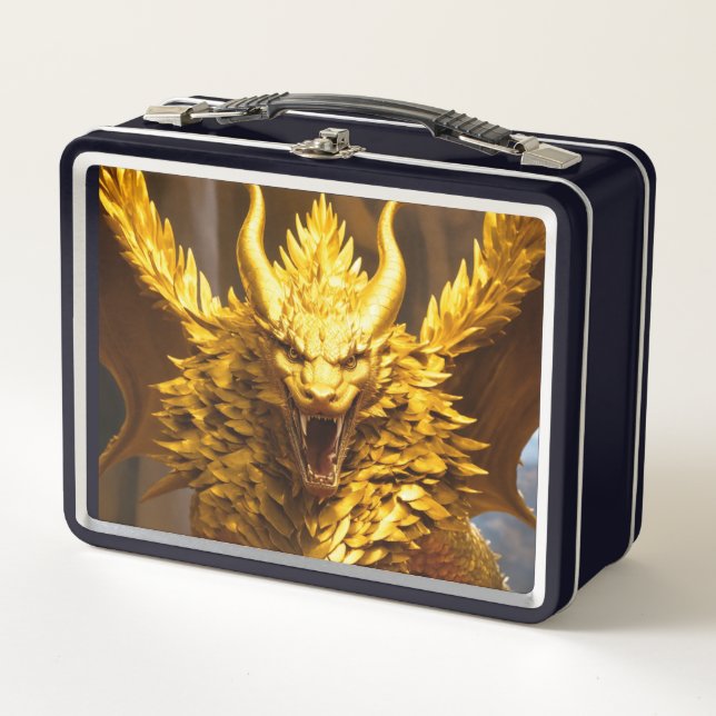 Metal LunchboxChic Black Bag: Timeless Style" "Sle Lunch Box (Front)