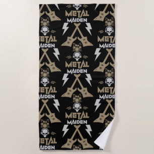 Metal Maiden Music Beach Towel