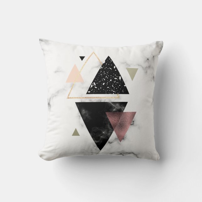 Metal Marble Geometric Design Cushion (Front)