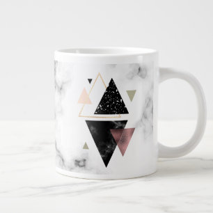 Metal Marble Geometric Design Large Coffee Mug