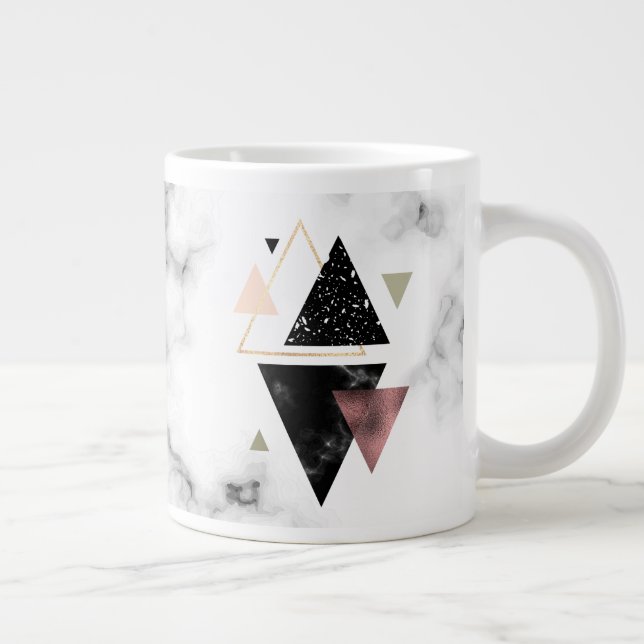 Metal Marble Geometric Design Large Coffee Mug (Right)