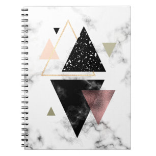 Metal Marble Geometric Design Notebook
