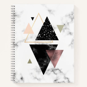 Metal Marble Geometric Design Notebook