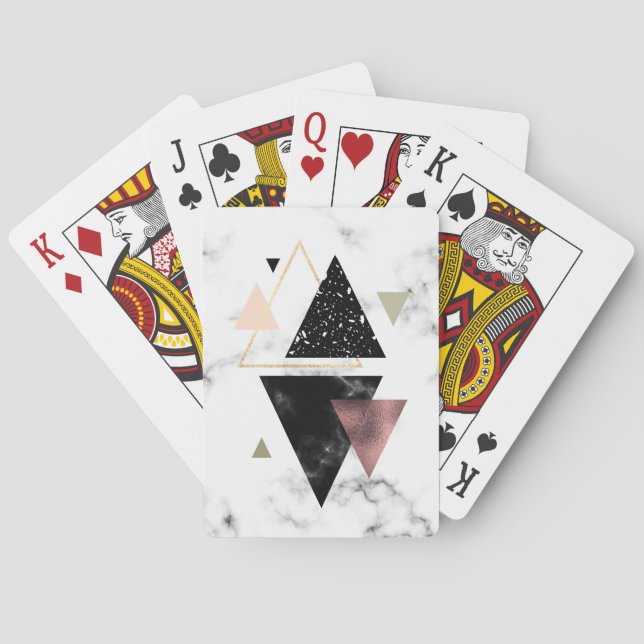 Metal Marble Geometric Design Playing Cards (Back)