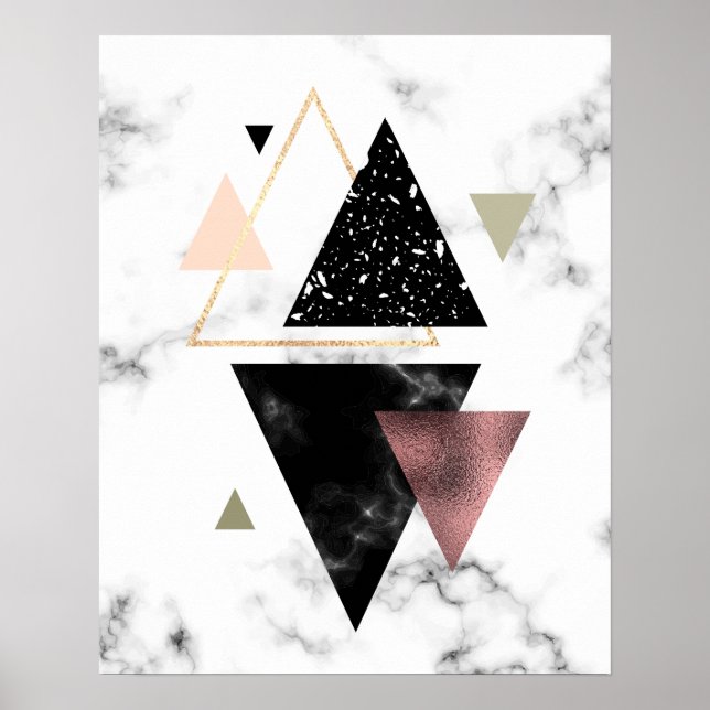 Metal Marble Geometric Design Poster (Front)