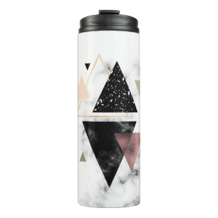 Metal Marble Geometric Design Thermal Tumbler