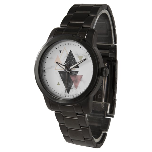 Metal Marble Geometric Design Watch (Angled)
