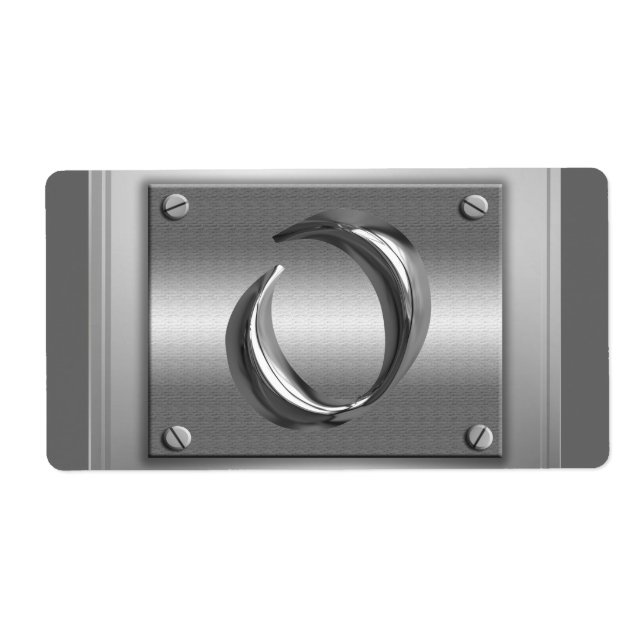 Metal Monogram Initial Letter O Labels (Front)