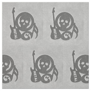 Metal Music Guitar and Skull Fabric