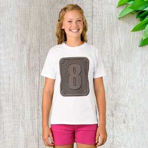 Metal Number Eight Girls T-Shirt