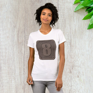 Metal Number Eight Womens T-Shirt