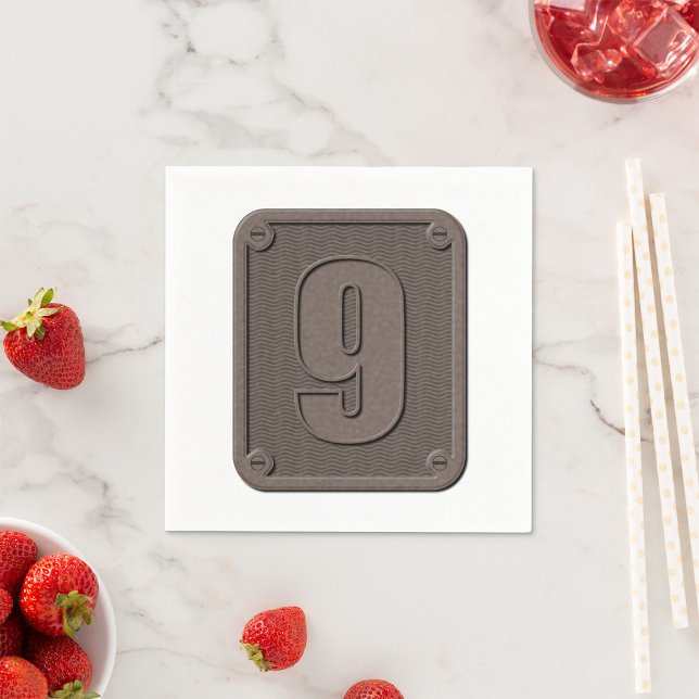 Metal Number Nine Paper Napkins (Creator Uploaded)