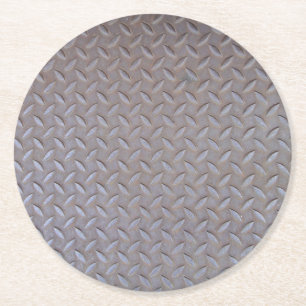 metal optics round paper coaster