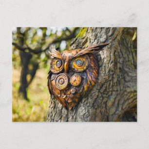 Metal Owl Garden Sculpture Postcard
