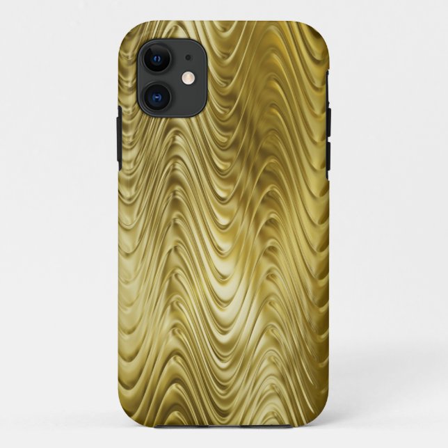 metal pattern design - thin golden waves Case-Mate iPhone case (Back)