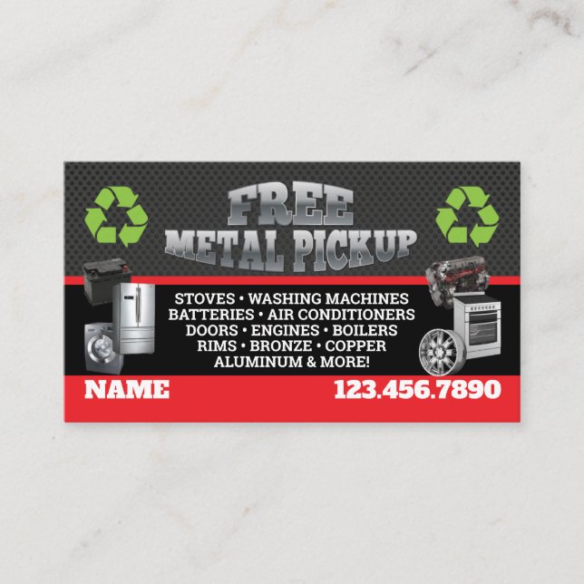 Metal Pick up Business Cards - English-Spanish (Front)