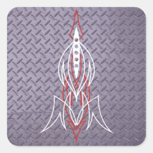 Metal Pinstriping Square Sticker