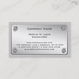 Metal Plate Construction Business Cards