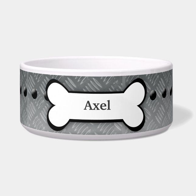 Metal Plate Customised Pet Dog Food Bowl (Front)
