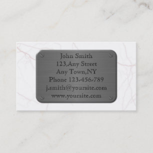 Metal Plate On Marble Business Card Template