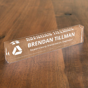 Metal Plate Professional Logo Desk Sign