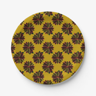 Metal Poinsettia Flowers-10-RED-GOLD-PAPER PLATES