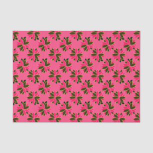 Metal Poinsettia Flowers-11-Pink-Gold-TISSUE WRAP Tissue Paper