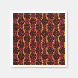 Metal Poinsettia Flowers-19-Red-Gold-NAPKINS Napkin