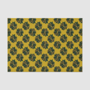 Metal Poinsettia Flowers-3-Green-Gold-TISSUE WRAP Tissue Paper