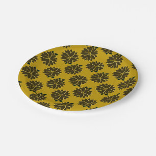 Metal Poinsettia Flowers-5-Gold-PAPER PLATES