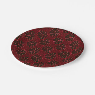 Metal Poinsettia Flowers-6-Red-PAPER PLATES