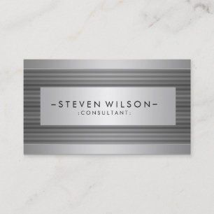 Metal Professional Modern Elegant Black Business Card