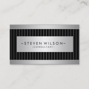 Metal Professional Modern Elegant Black Business Card