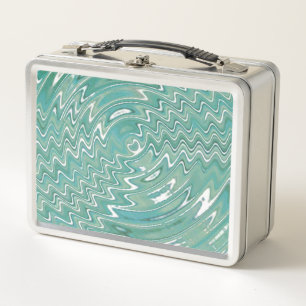 Metal Psychedelic green Lunchbox
