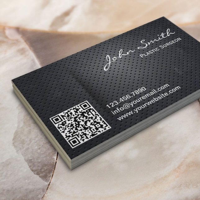 Metal QR Code Plastic Surgeon Business Card (Creator Uploaded)