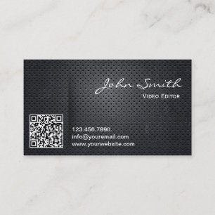 Metal QR Code Video Editor Business Card