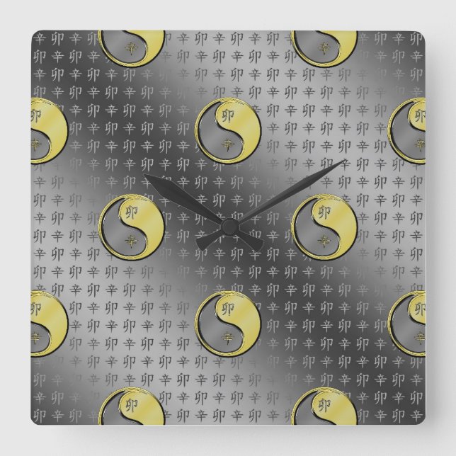 Metal Rabbit Square Wall Clock (Front)