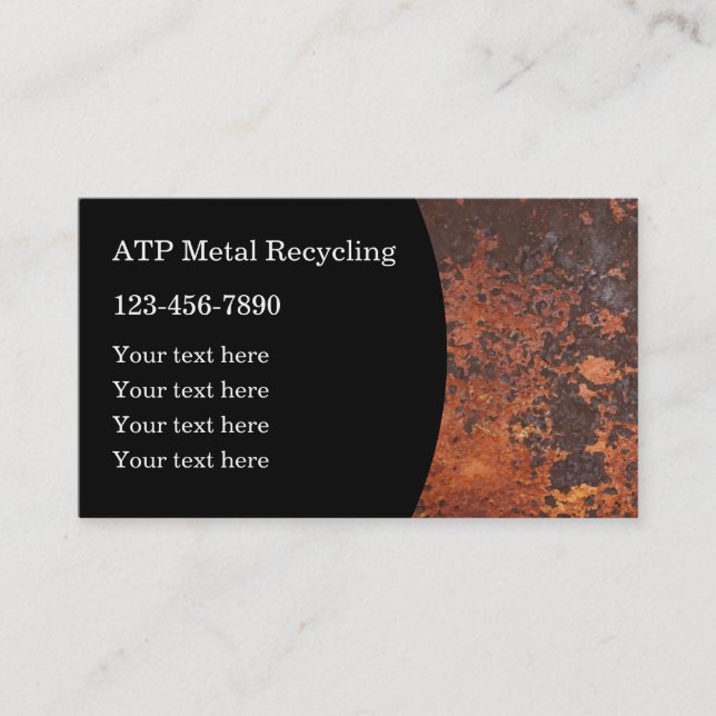 Metal Recycling Modern Rusty Business Cards (Front)