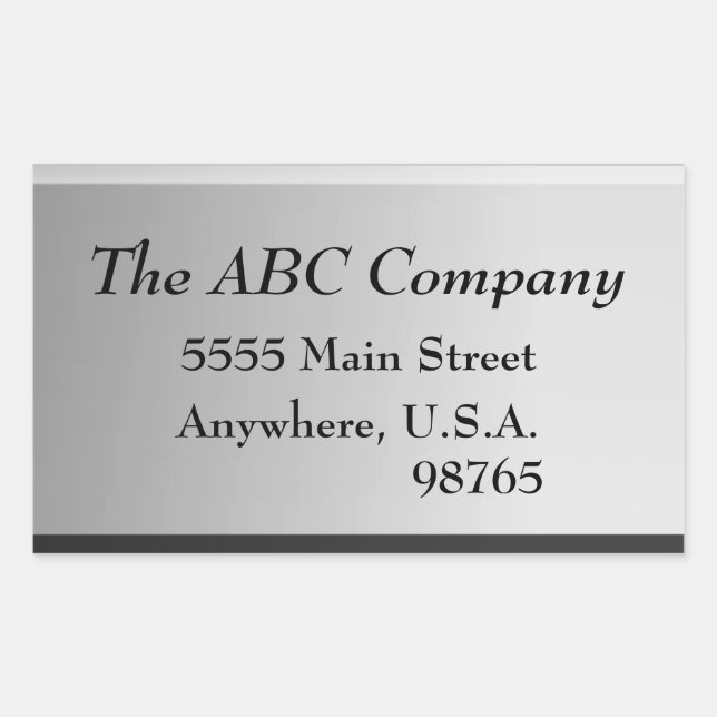 Metal Return Address Labels Stickers (Front)