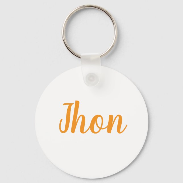 Metal ring keychain with name jhon (Front)