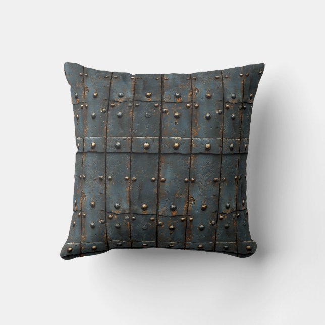Metal Rivets Throw Pillow (Back)