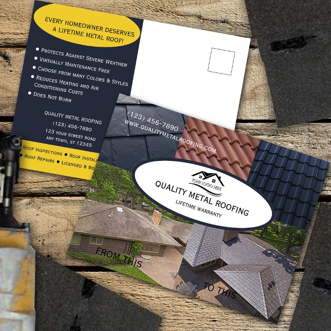 Metal Roofing Company Promotional Postcard (Creator Uploaded)