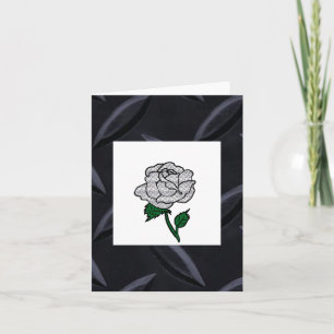 Metal rose blank note card