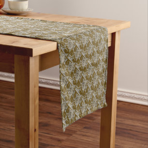 METAL ROSES 1-SILVER-GOLD-TABLE RUNNER 14x72in