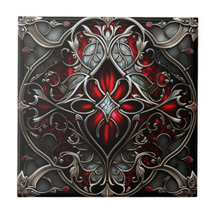 Metal Ruby Art Ceramic Tile